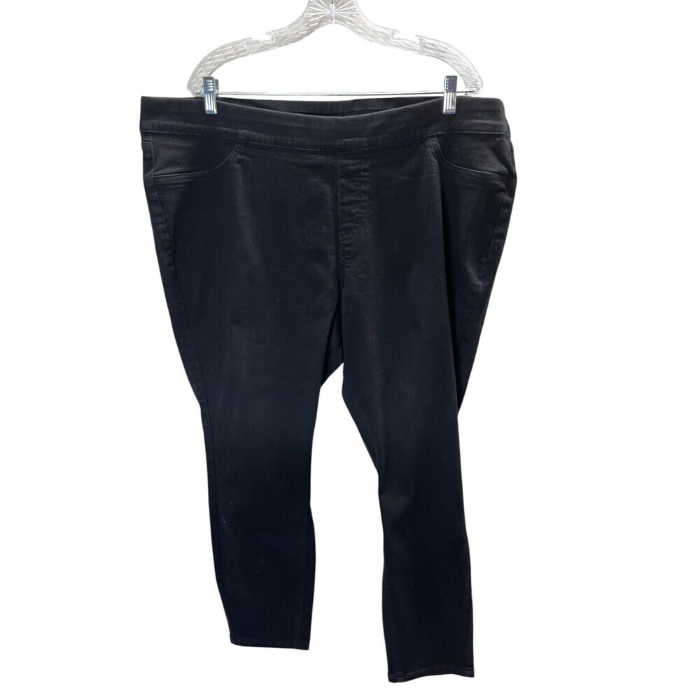 Denim + Company Pants Women's Size 22W Black Cotton Blend Stretch Pull On